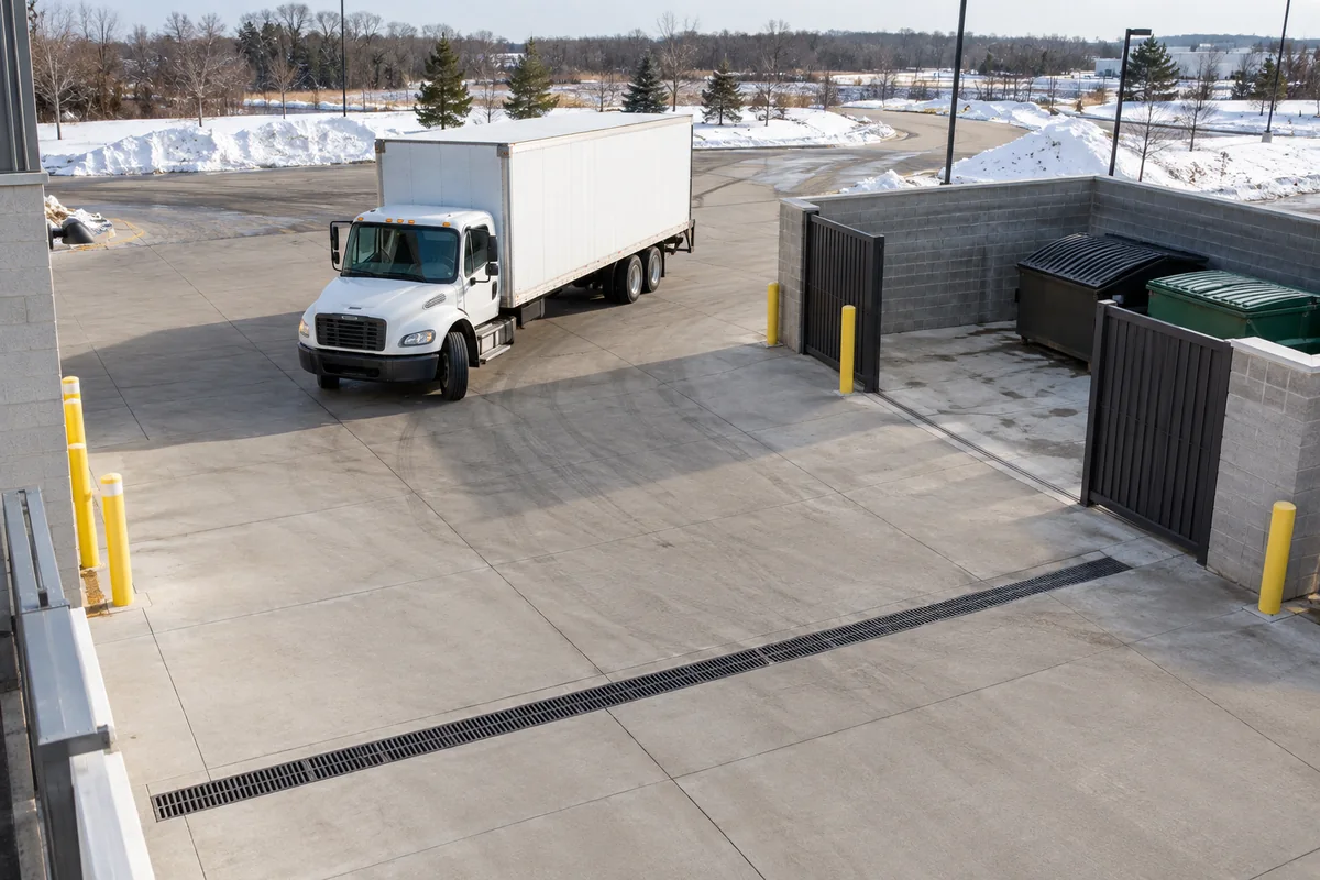 Concrete Parking Lots and Loading Areas finished detail in Fredericton