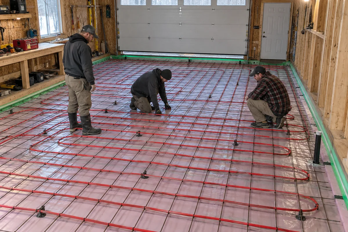 Garage and Shop Slabs active worksite overview in Fredericton