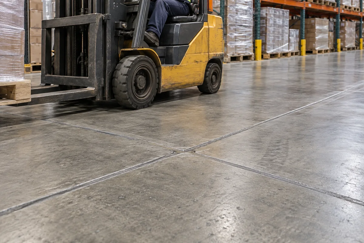 Industrial Warehouse Floors finished detail in Fredericton