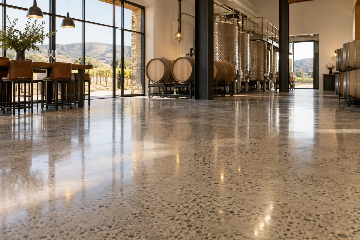 Polished Concrete Floors finished detail in Fredericton